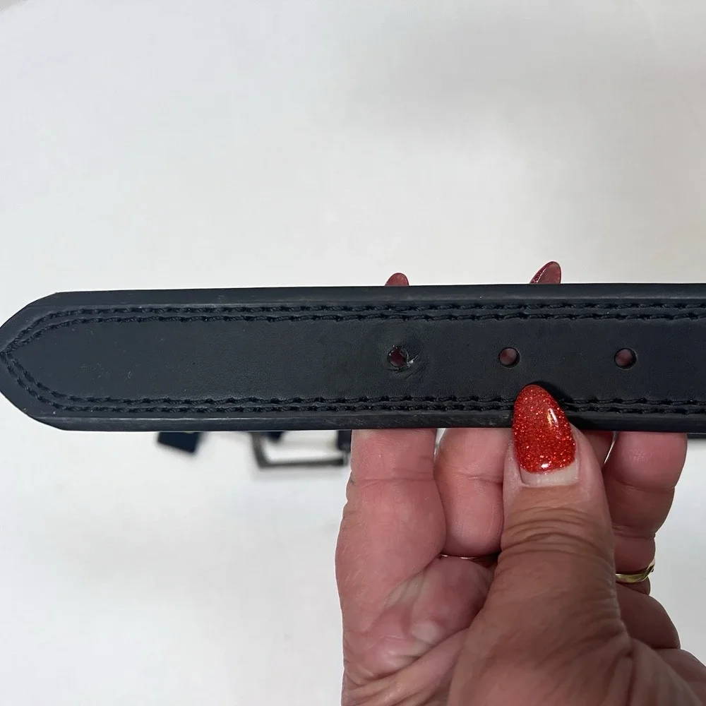 Beverly Hills Polo Club Belt Size 32 /‎ 34 Black Leather Silver Buckle New